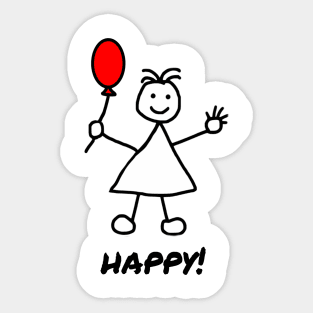 Cute Girl with Balloon Sticker